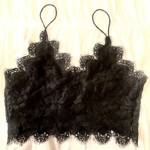 Black Eyelash Lace Bralette Lacey Chic H&M